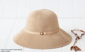 Sundaise SH359 Kay Medium Brim Bucket Hat Dark Beige
