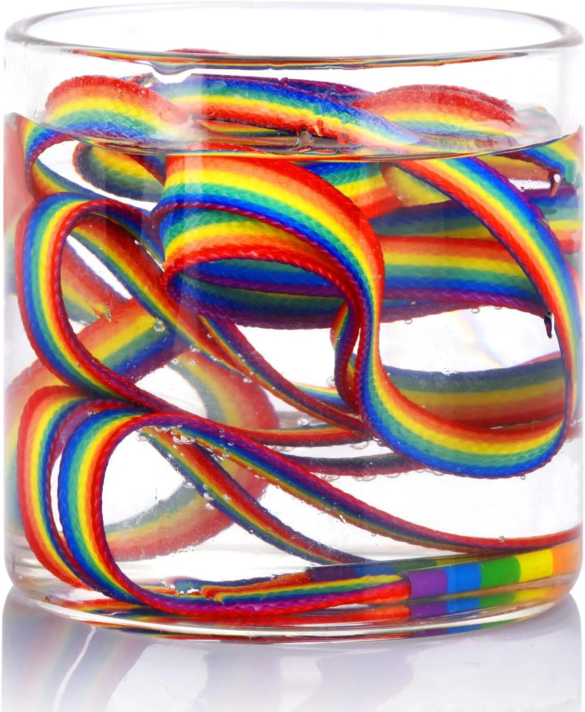 TeeLiy Rainbow Striped Shoe Laces - Rainbow Pride Shoelaces Gay Pride LGBTQ Laces for Parades 47"