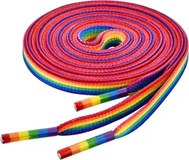 TeeLiy Rainbow Striped Shoe Laces - Rainbow Pride Shoelaces Gay Pride LGBTQ Laces for Parades 47"