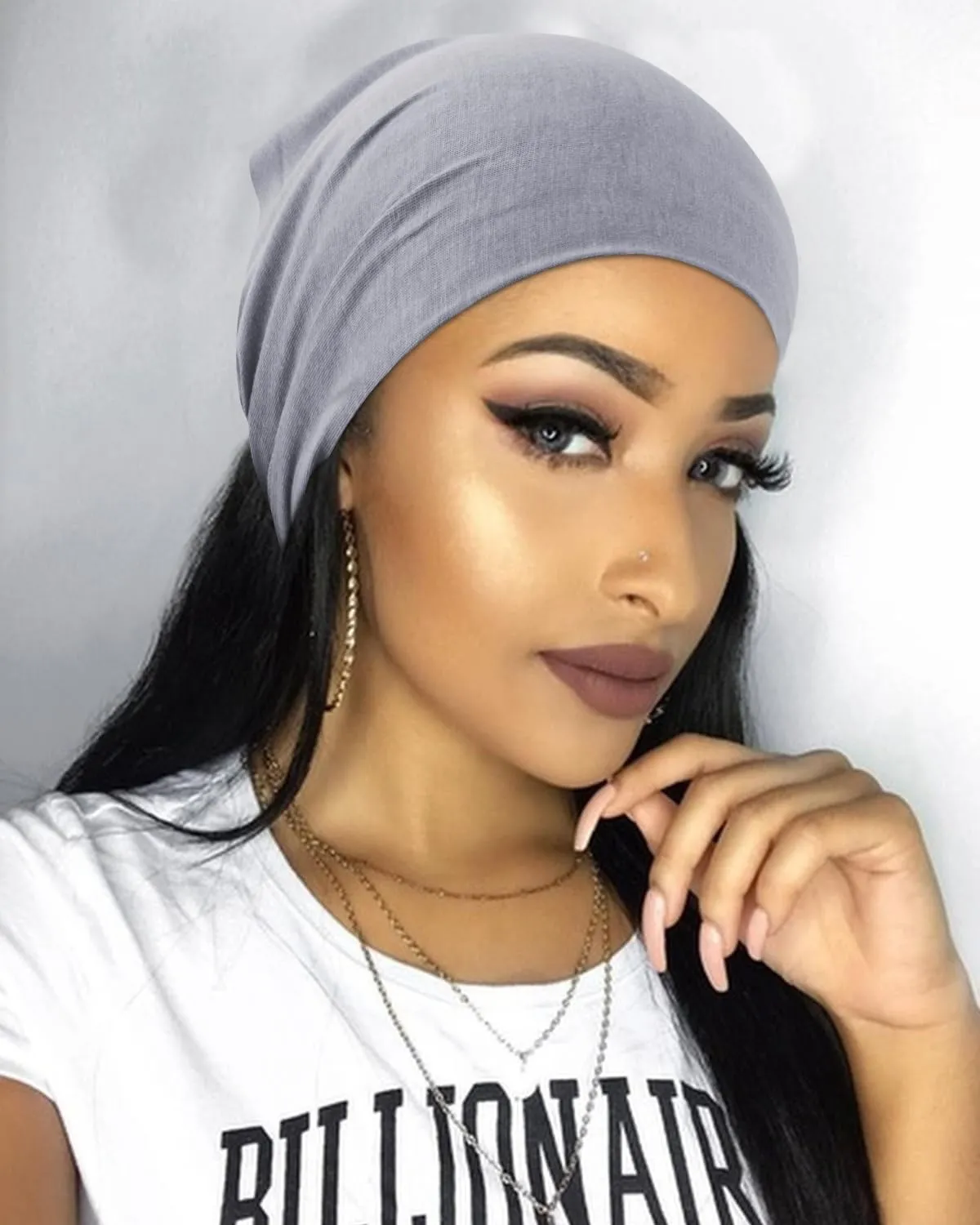 TOBATOBA Bandana Headbands for Women Elastic Hair Bandana Scarf Headband Head Coverings for Women Large Boho Triangle Bandana Hair Coverings Handkerchief Headbands for Women Girls Hair Accessories