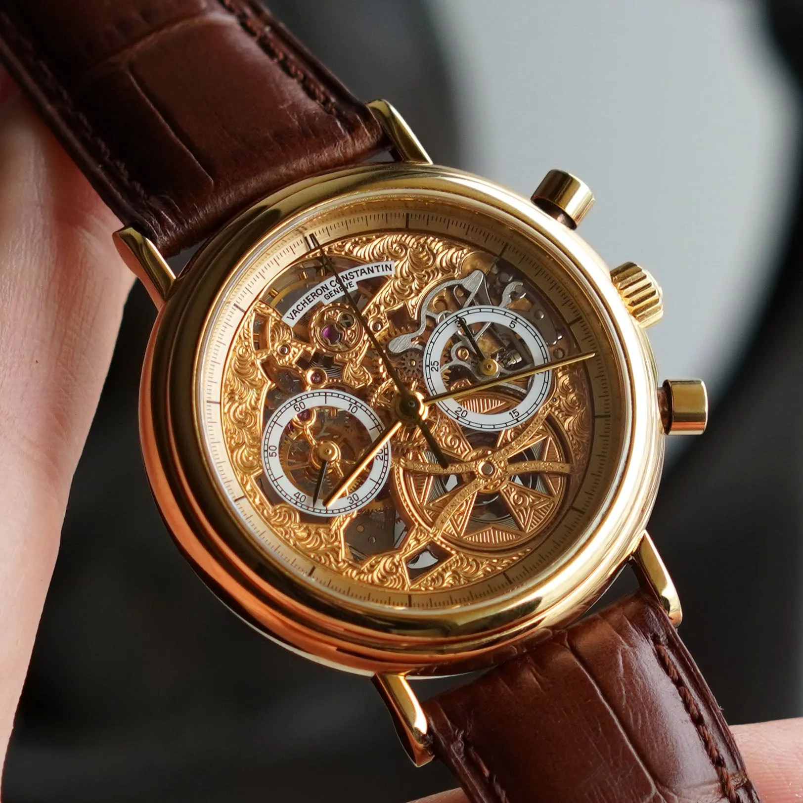 Vacheron Constantin Skeletonised Chronograph, Yellow Gold
