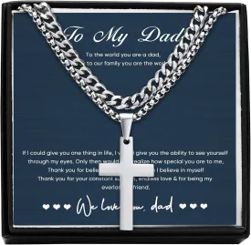 VNOX Gifts for Dad from Son Wife - to My Dad Necklace for Dad Daddy Papa Step Fathers Day Birthday Present Gifts for Dad from Son