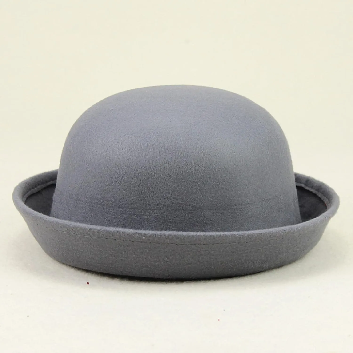 Winter Bowler Hat Classic Pork-Pie Church Hats Elegant Rolled Brim Fedora Hat for Men Women