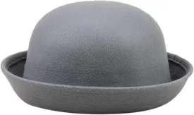 Winter Bowler Hat Classic Pork-Pie Church Hats Elegant Rolled Brim Fedora Hat for Men Women